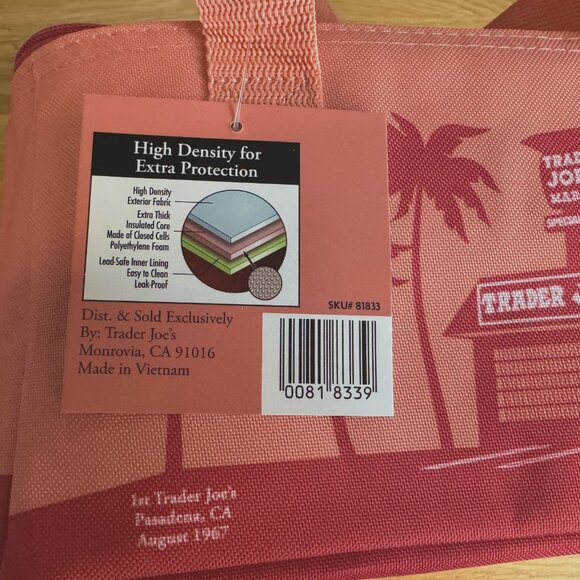 TRADER JOE's 2025 Mini Insulated Reusable Tote Bag, Peach/Coral - Picture 16 of 16